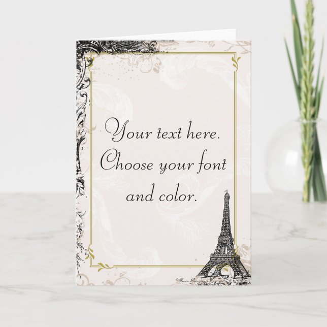 Cartes Tour Eiffel de style Vintage (Devant)