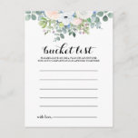 Cartes Tropical Eucalyptus Green Bucket List<br><div class="desc">Ces cartes tropicales de liste des seaux de verdure eucalyptus sont l'activité parfaite pour une réception de mariage ou une douche nuptiale de destination. Le design se décline en roses éclatants illustrés de violet, blanc, bleu et rose, nichés dans un beau bouquet de feuilles vert eucalyptus. Le signe Liste de...</div>