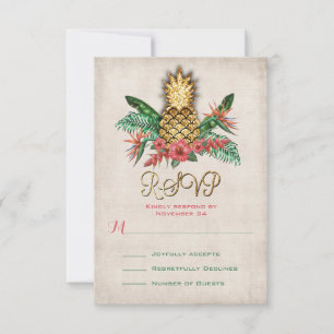 Cartes tropicales de l'ananas RSVP