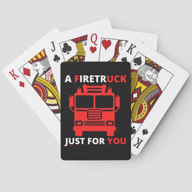 Cartes UNE CAMION DE POMPIERS JUSTE POUR VOUS jeu de mots (dos)
