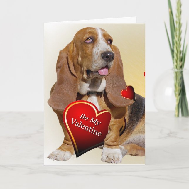 Cartes Valentine Basset Hound (Devant)