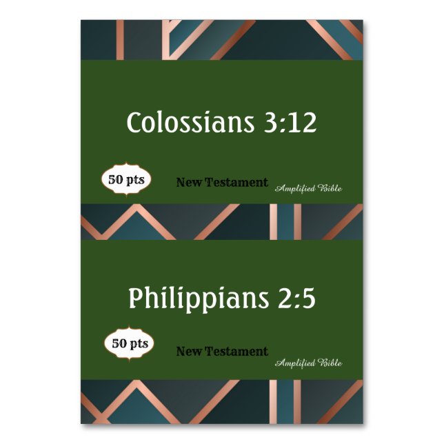 Cartes vertes pour jeu (Dos)