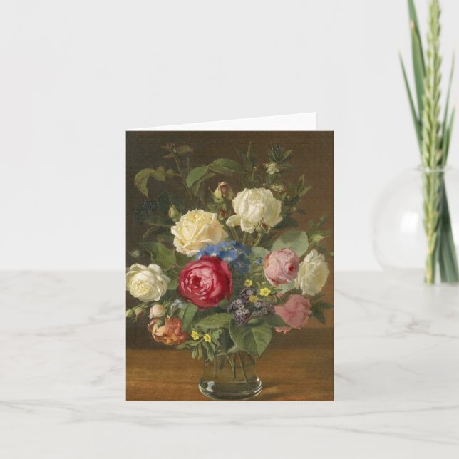 Cartes vierges florales vintages de note (Devant)