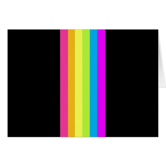 Cartes vierges Retro Stripes (Black & Neon Multi) (Devant horizontal)