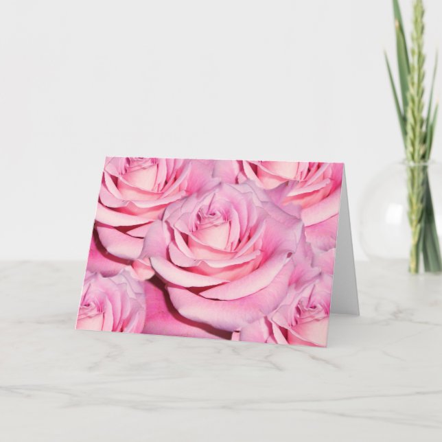 Cartes vierges roses roses (Devant)