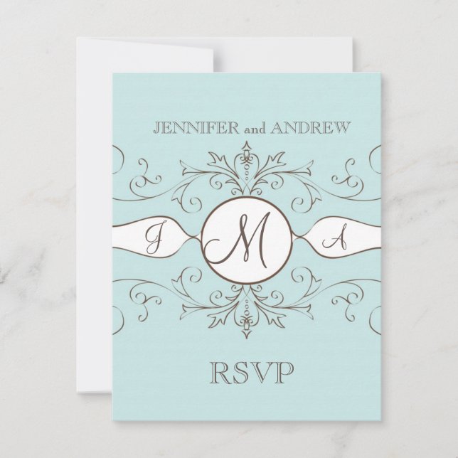 Cartes vintage Brown mariage RSVP (Devant)