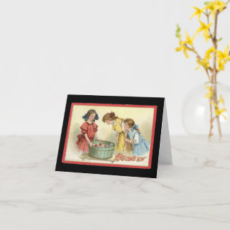 Cartes vintage de filles d'Halloween pêchant des p