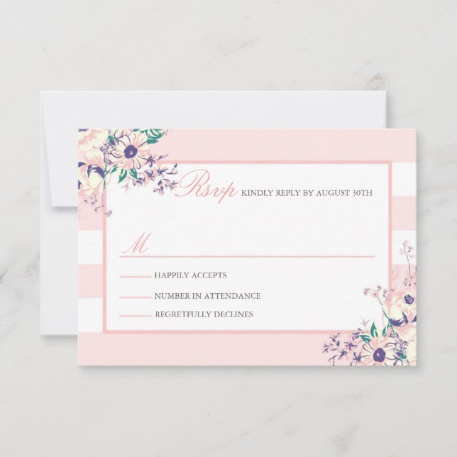 Cartes vintage Flora RSVP (Devant)