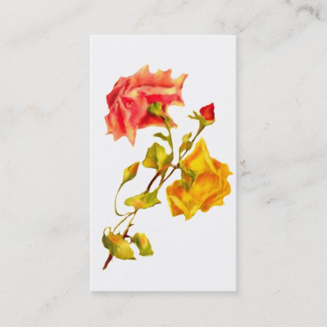 Cartes vintages d'affaires/profil de roses (Devant)