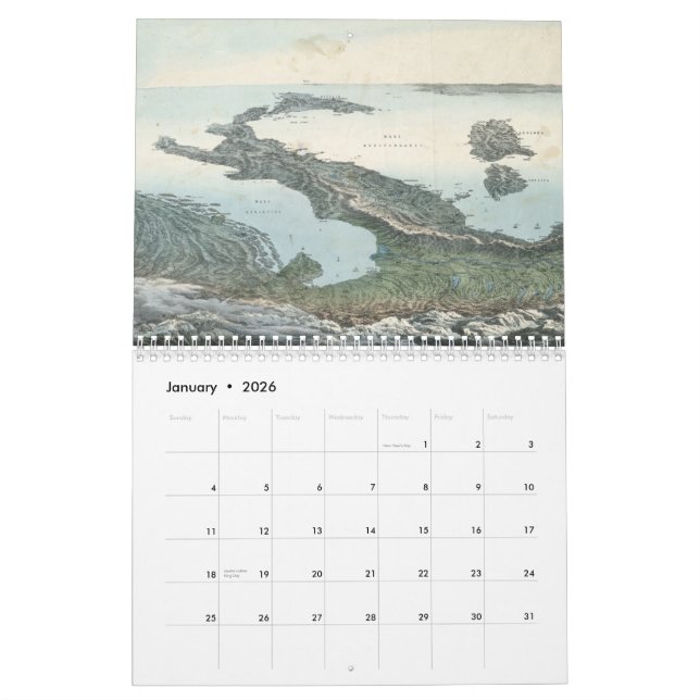 Cartes vintages de calendrier de l'Italie (Jan 2026)