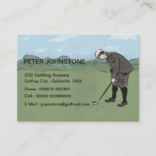 Cartes vintages de contact de joueur de golf