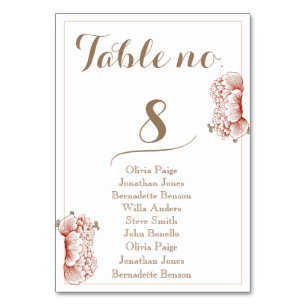 Cartes vintages de tableau de Mariage Floral
