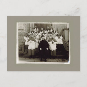 Cartes vintages - Église catholique Prêtre et garç