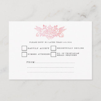 Cartes vintages RSVP de mariage pour oiseaux de co