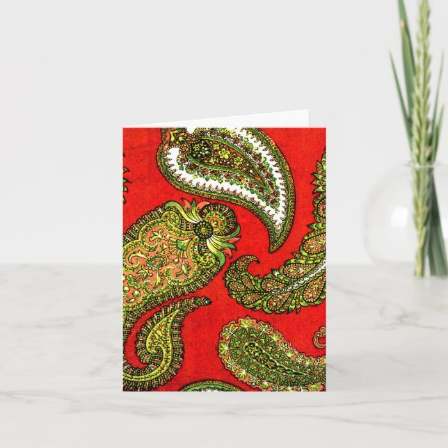 Cartes Vivid Red Paisley (Devant)