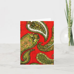 Cartes Vivid Red Paisley