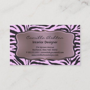 Cartes Zèbre Rose Business