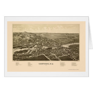 Carthage, carte panoramique de NY - 1888