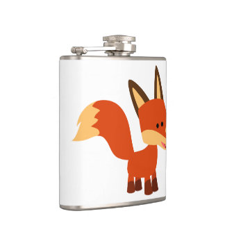 Cartographie en Astute Cute Fox Flacon de hanche