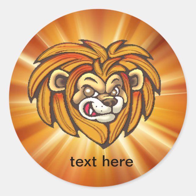 Cartographie Lion Face Stickers Faune (Devant)