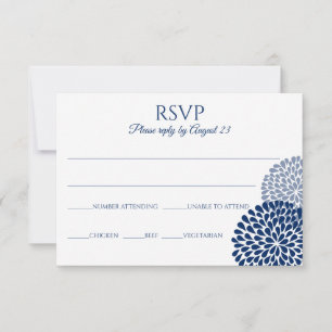 Cartoline Chrysanthème RSVP Bleu marine