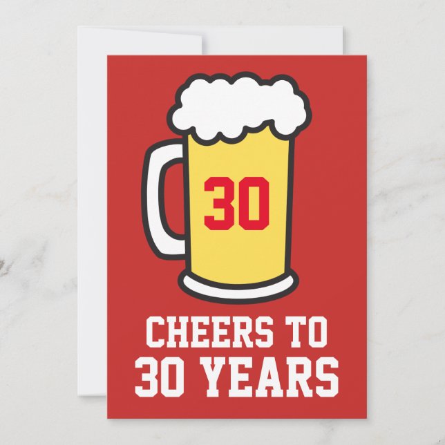 Carton à l'occasion des 30 ans Bière Invitation à  (Devant)