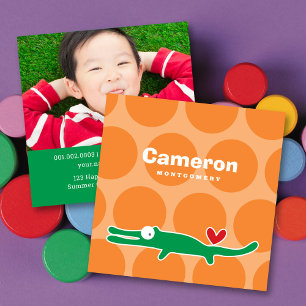 Carton Alligator Profil d'enfant Carte d'appel pho