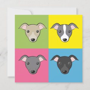 Carton amusant italien greyhounds couleur carte