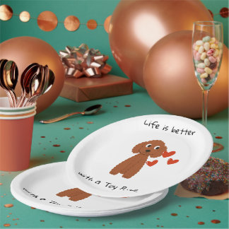 Carton Assiettes en forme de caniche jouet mignon