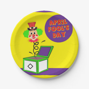 Carton Assiettes en papier, Clown de jour des fous d'avri