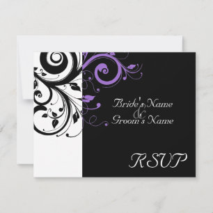 Carton +Blanc Tourbillon Violet Mariage Réponse RS
