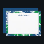 Carton bleu et vert teint Carte à billet plat pers<br><div class="desc">Cette carte à plat de remerciement à la mode présente un teint bleu et vert. Ajoutez votre texte à l'aide du formulaire modèle. Modifiez la police,  la disposition et les couleurs à l'aide de la fonction Personnaliser.</div>
