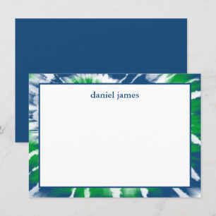 Carton bleu et vert teint Carte à billet plat pers