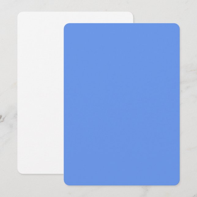 Carton Bleu Mariage Invitation – Bords Arrondis (Devant / Derrière)