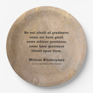 Carton Citation de William Shakespeare - Assiettes en car