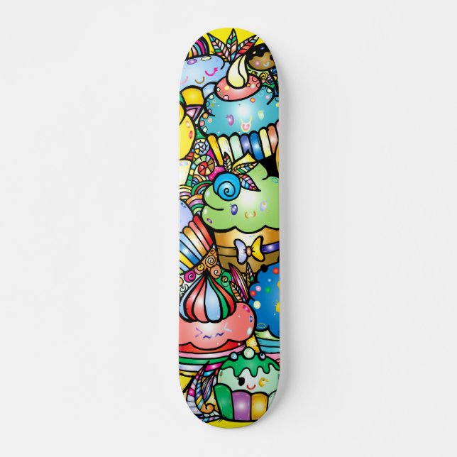 Carton coloré Cupcakes Skateboard (Devant)