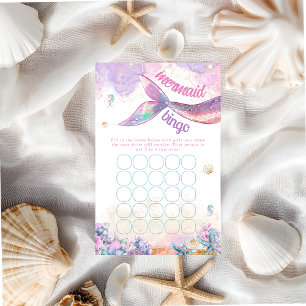 Carton de Bingo Sirène Pastel Fille Sous-Marine