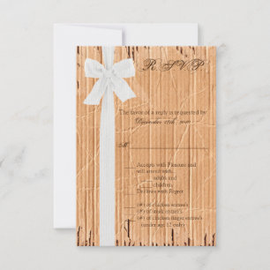 Carton de carte R.S.V.P. 3,5 x 5 ruban blanc