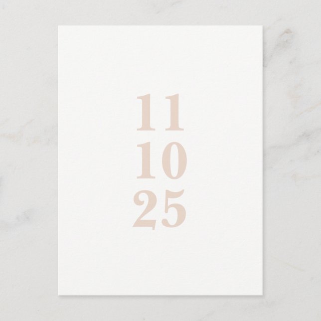 Carton de faire-part de mariage en typographie ros (Devant)