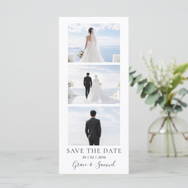 Carton de Faire-Part de Mariage Moderne avec Code  (Debout devant)