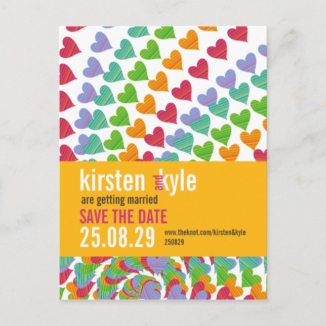 Carton de faire-part Save The Date avec paillettes (Devant)