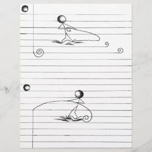 Carton de la figure de bâton dessin sur papier lin