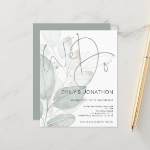 Carton de mariage à l'aquarelle Budget We Do avec