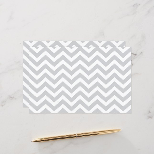 Carton de mariage Chevron Épais Gris & Blanc V1 (Devant/Arrière en situation)