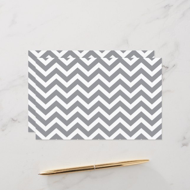 Carton de mariage Chevron épais gris et blanc V2 (Devant/Arrière en situation)