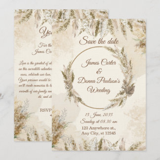 Carton de mariage floral chic – Carte moderne