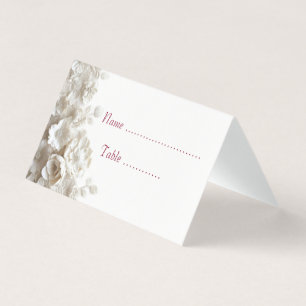 Carton de placement élégant 3D blanc floral bordea