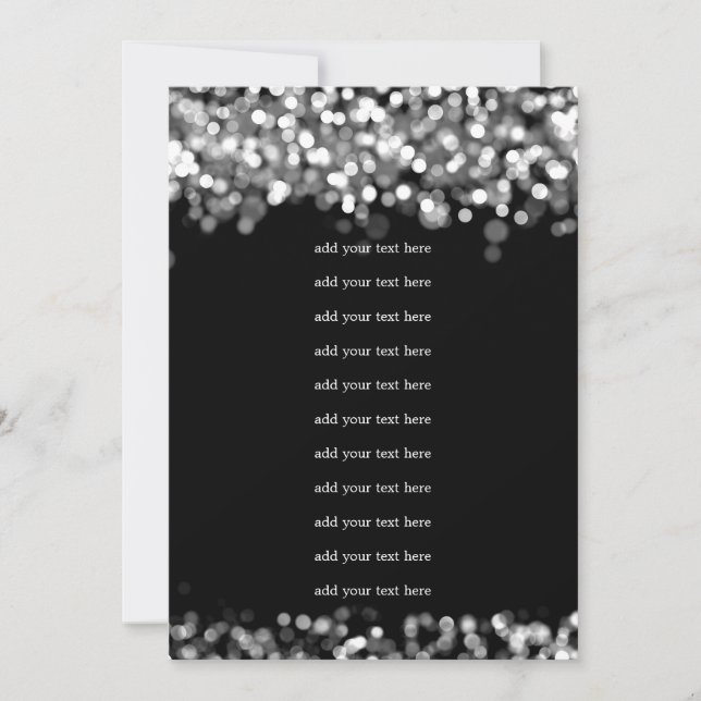 Carton de programme de mariage Lumières Argentées (Devant)