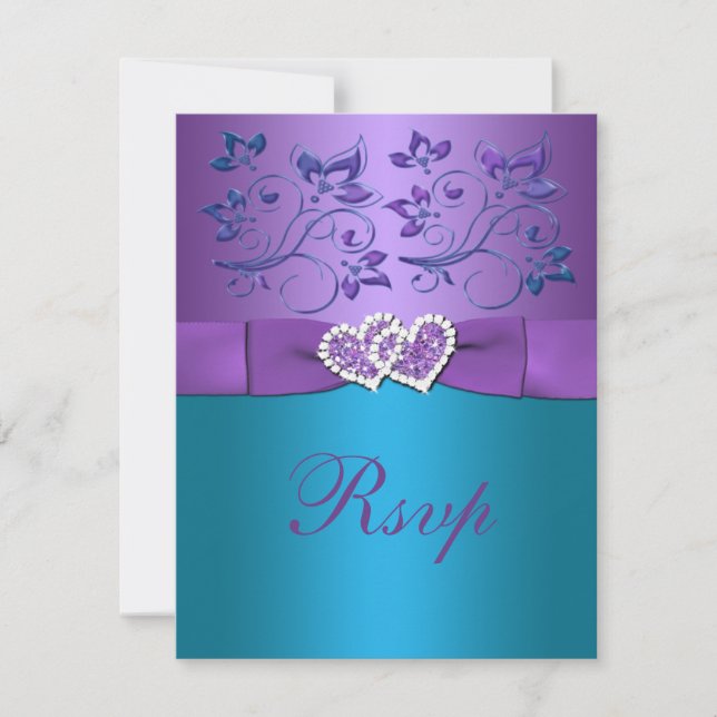 Carton de réponse de mariage à monogramme floral c (Devant)