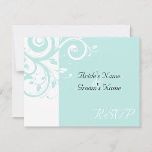 Carton de réponse de mariage Aqua Reverse Swirl